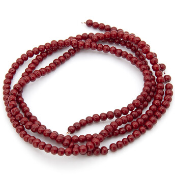 Бусины стекло под жемчуг Шар 4 мм ±210 шт. 80 см 35 Бордовый