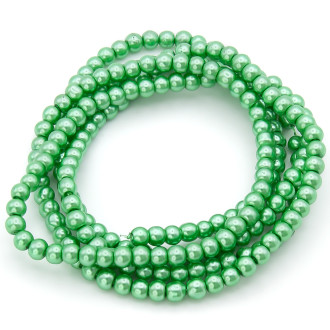 Бусины стекло под жемчуг Шар 3 мм ±210 шт. 62 см 69 Салатовый 2