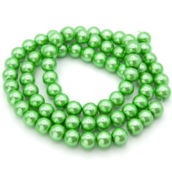Бусины стекло под жемчуг Шар 12 мм ±68 шт. 80 см 69 Салатовый 2