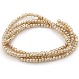 Бусины стекло под жемчуг Шар 6 мм ±140 шт. 80 см 42 Шампань бежевый