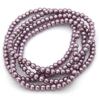 Бусины стекло под жемчуг Шар 6 мм ±140 шт. 80 см 58 Коричневый 1