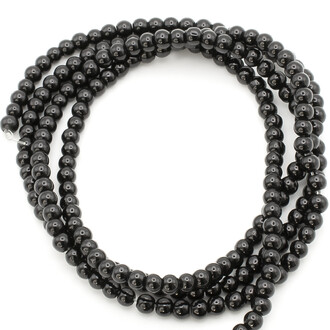 Бусины стекло под жемчуг Шар 3 мм ±210 шт. 62 см 80 Черный