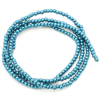 Бусины стекло под жемчуг Шар 3 мм ±210 шт. 62 см 06 Синий