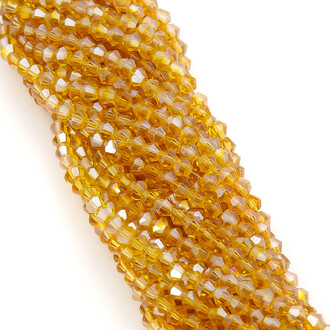 Бусины хрустальные Биконус 3,5х3,2 мм Ø 0,8 мм (+-125 шт.) Рыжий АВ