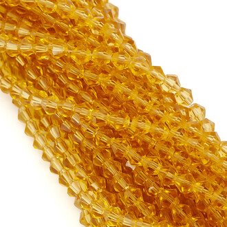 Бусины хрустальные Биконус 6,2х6 мм Ø 1 мм (+-46 шт.) Рыжий