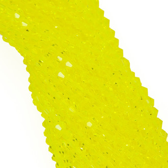 Бусины хрустальные Биконус 4х4,2 мм Ø 1 мм (+-95 шт.) Цитрин