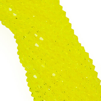 Бусины хрустальные Биконус 4х4,2 мм Ø 1 мм (+-95 шт.) Цитрин