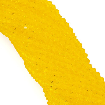 Бусины хрустальные Биконус 4х4,2 мм Ø 1 мм (+-95 шт.) Желтый