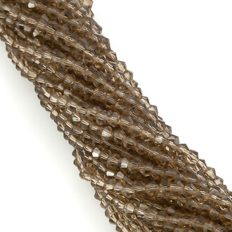 Бусины хрустальные Биконус 2,3х3 мм Ø 0,8 мм (+-160 шт.) Коричневый