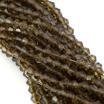 Бусины хрустальные Биконус 3,5х3,2 мм Ø 0,8 мм (+-125 шт.) Коричневый