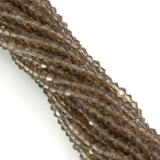 Бусины хрустальные Биконус 6,2х6 мм Ø 1 мм (+-46 шт.) Коричневый