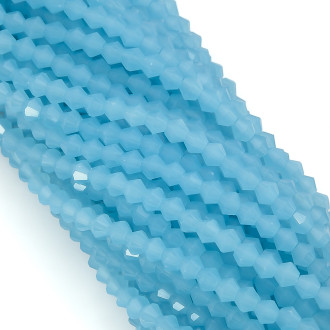 Бусины хрустальные Биконус 4х4,2 мм Ø 1 мм (+-95 шт.) Небесный