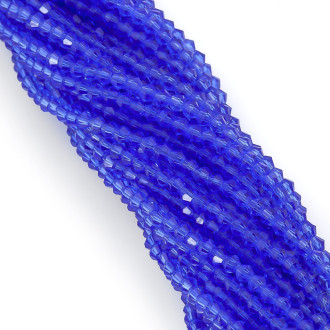 Бусины хрустальные Биконус 2,3х3 мм Ø 0,8 мм (+-160 шт.) Синий