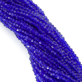 Бусины хрустальные Биконус 3,5х3,2 мм Ø 0,8 мм (+-125 шт.) Электрик