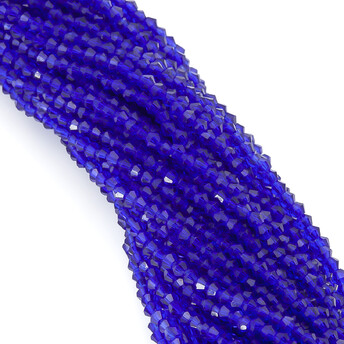 Бусины хрустальные Биконус 2,3х3 мм Ø 0,8 мм (+-160 шт.) Электрик