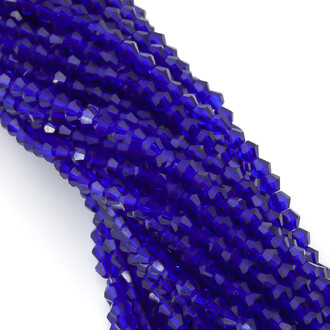 Бусины хрустальные Биконус 4х4,2 мм Ø 1 мм (+-95 шт.) Электрик