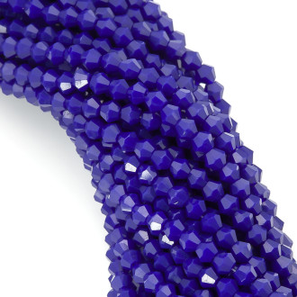 Бусины хрустальные Биконус 4х4,2 мм Ø 1 мм (+-95 шт.) Электрик непрозрачный