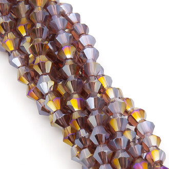 Бусины хрустальные Биконус 6,2х6 мм Ø 1 мм (+-46 шт.) Слива АВ