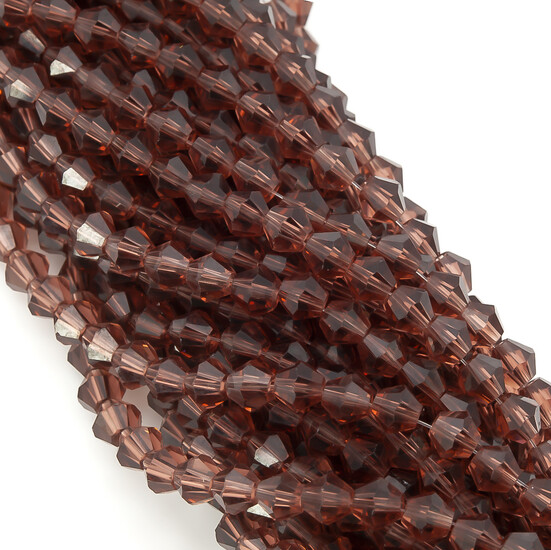 Бусины хрустальные Биконус 6,2х6 мм Ø 1 мм (+-46 шт.) Слива