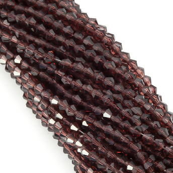 Бусины хрустальные Биконус 4х4,2 мм Ø 1 мм (+-84 шт.) Слива