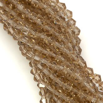 Бусины хрустальные Биконус 6,2х6 мм Ø 1 мм (+-46 шт.) Бежевый