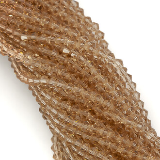 Намистини кришталеві Біконус 3,5х3,2 мм Ø 0,8 мм (+-125 шт.) Бежевий