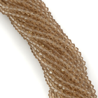 Бусины хрустальные Биконус 2,3х3 мм Ø 0,8 мм (+-160 шт.) Бежевый