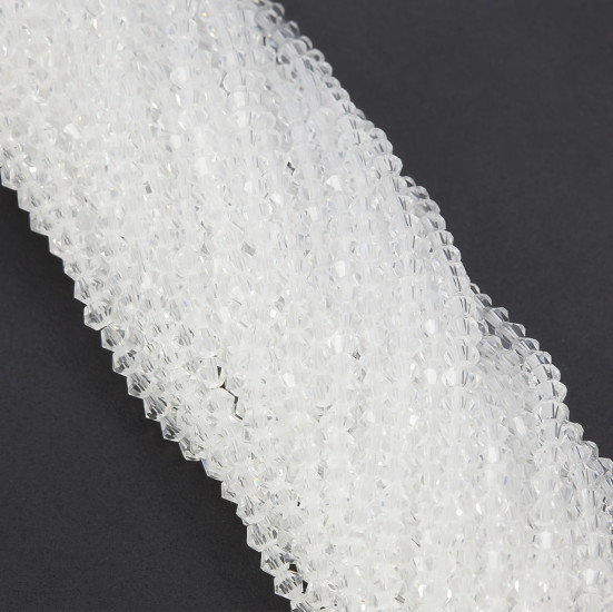 Бусины хрустальные Биконус 3,5х3,2 мм Ø 0,8 мм (+-125 шт.) Прозрачный