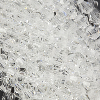 Бусины хрустальные Биконус 6,2х6 мм Ø 1 мм (+-46 шт.) Прозрачный