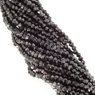 Бусины хрустальные Биконус 3,5х3,2 мм Ø 0,8 мм (+-125 шт.) Черный