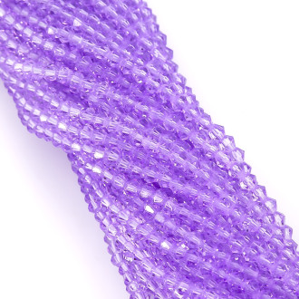 Бусины хрустальные Биконус 3,5х3,2 мм Ø 0,8 мм (+-125 шт.) Сиреневый