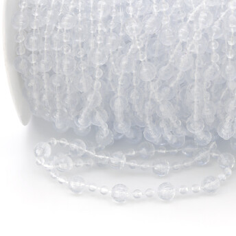 Гирлянда из бусин на нитке размер 8/4 мм 1 м Прозрачный