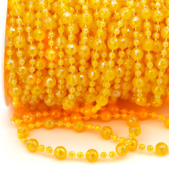 Гирлянда из бусин на нитке размер 8/4 мм 1 м Оранжевый АВ