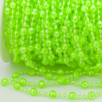 Гирлянда из бусин на нитке размер 8/4 мм 1 м Салатовый АВ