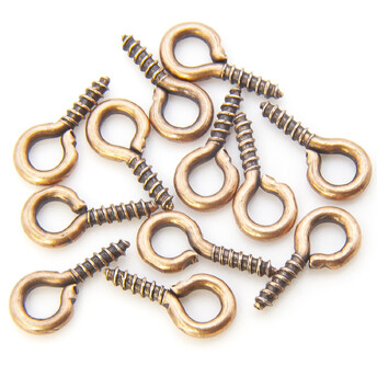 Штифт винтовой для бижутерии 5х10 мм +-50 шт. Медный