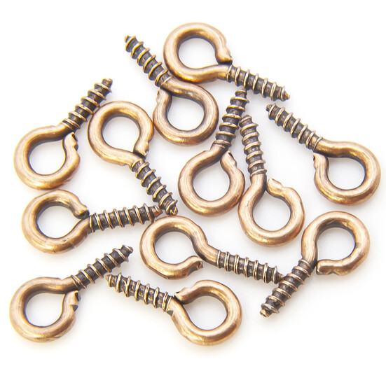 Штифт винтовой для бижутерии 5х10 мм +-50 шт. Медный