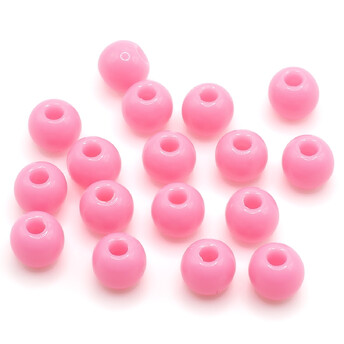 Намистини Куля пластик 8 мм Ø 1,8 мм +-25 г (±90 шт.) Рожевий