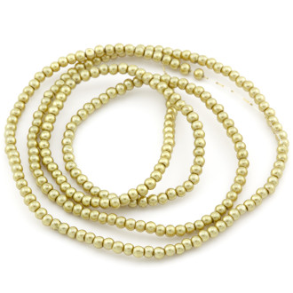 Бусины стекло под жемчуг Шар 4 мм ±210 шт. 80 см 43 Оливковый