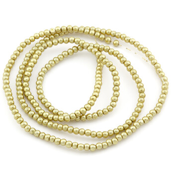 Бусины стекло под жемчуг Шар 4 мм ±210 шт. 80 см 43 Оливковый