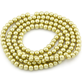 Бусины стекло под жемчуг Шар 6 мм ±140 шт. 80 см 43 Оливковый