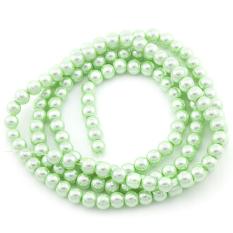 Бусины стекло под жемчуг Шар 6 мм ±140 шт. 80 см 04 Зеленый