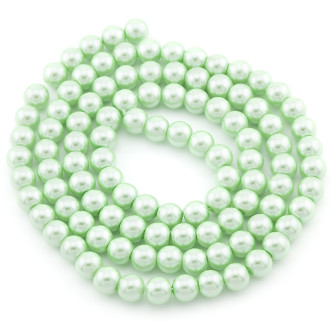 Бусины стекло под жемчуг Шар 10 мм ±90 шт. 80 см 04 Зеленый