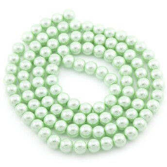Бусины стекло под жемчуг Шар 10 мм ±90 шт. 80 см 04 Зеленый