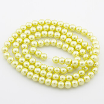 Бусины стекло под жемчуг Шар 8 мм ±105 шт. 80 см 64 Желтый 4