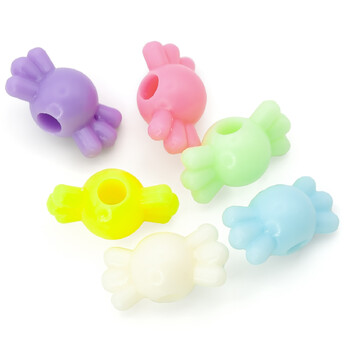 Бусины пластиковые Конфета 16х8х8,5, отв. 3 мм Разные цвета +-25 г (+-65 шт.)