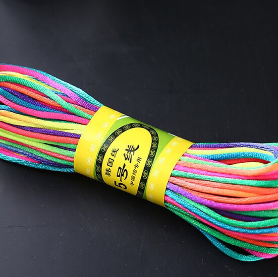 Шнур нейлоновый атласный Шамбала 2,5 мм Радужный +-20 м