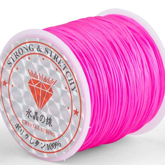 Резинка слоеная для браслетов 1 мм Маджента +-60 м