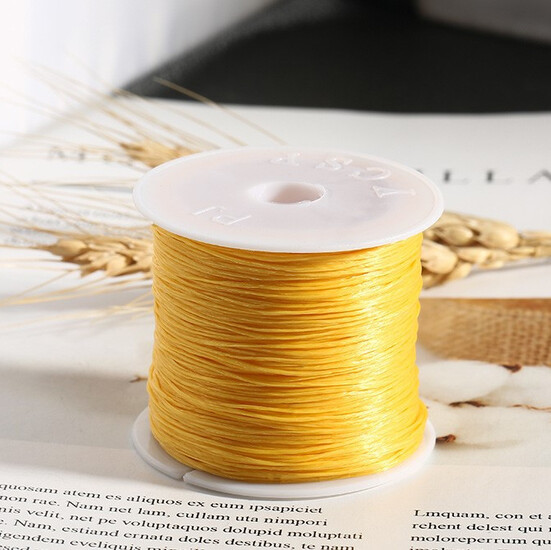Резинка слоеная для браслетов 1 мм Желтый +-60 м