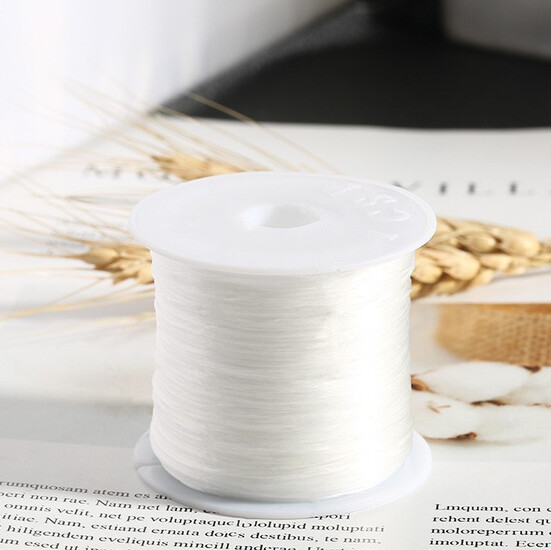 Резинка слоеная для браслетов 1 мм Белый +-60 м