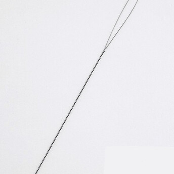 Иголка для бисера/бусин крученая из нержавеющей стали 0,15х80 мм Платина 1 шт.